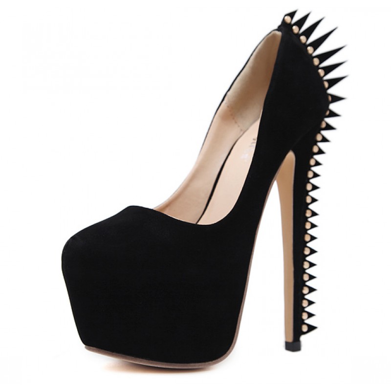 black spiked platform heels